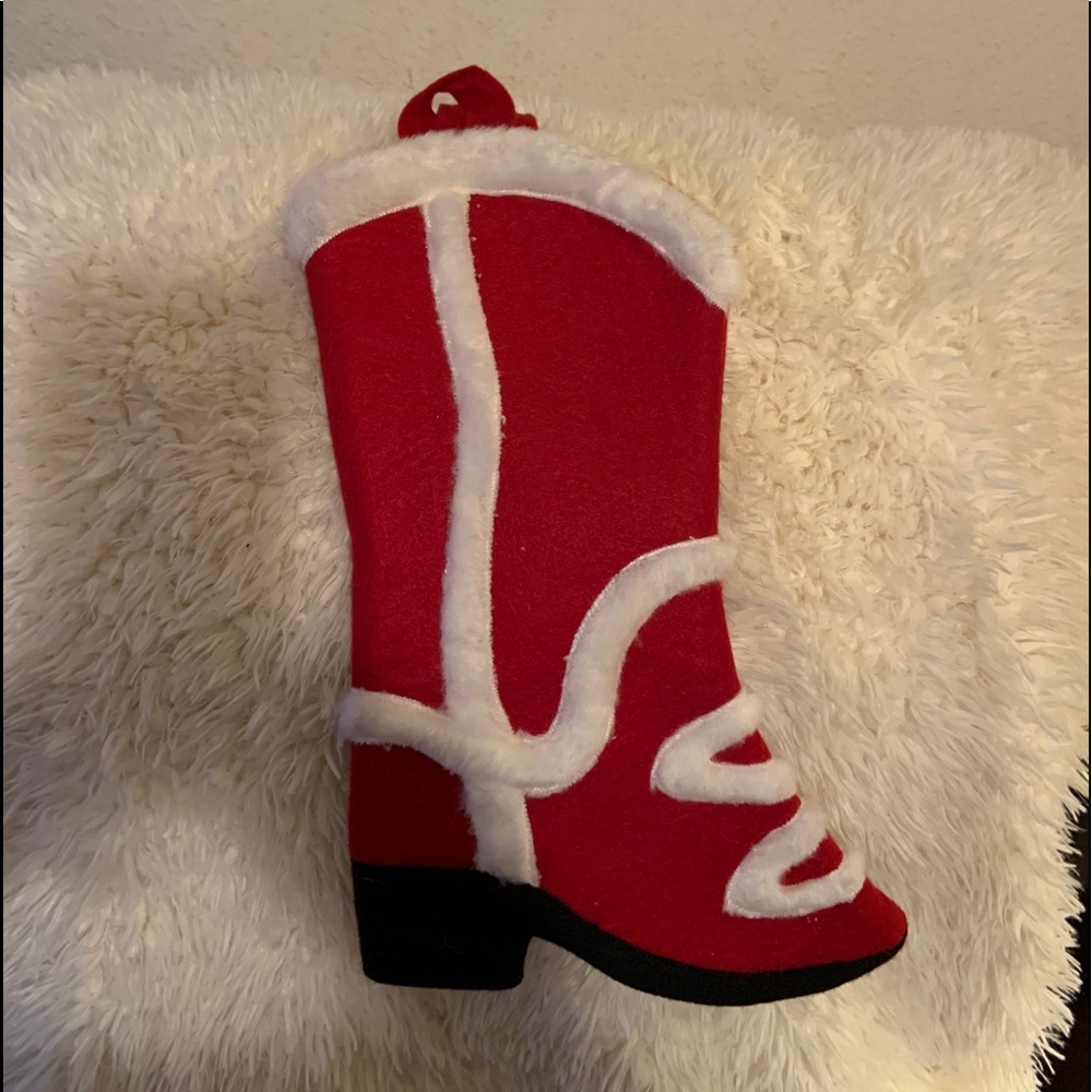 Cowboy boot Christmas stocking.